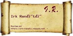 Irk Renátó névjegykártya